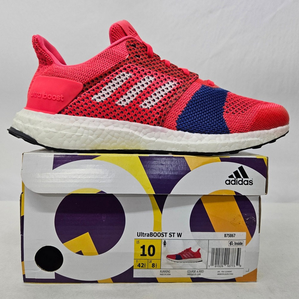 Adidas‎ UltraBoost ST Running Shoes B75867 Red White Blue Womens Size 10